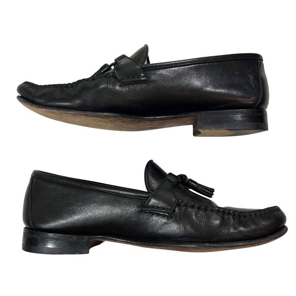 40% off! Allen Edmonds shoes men's 9 black leather Urbino tassel loafers slip on - Picture 3 of 13